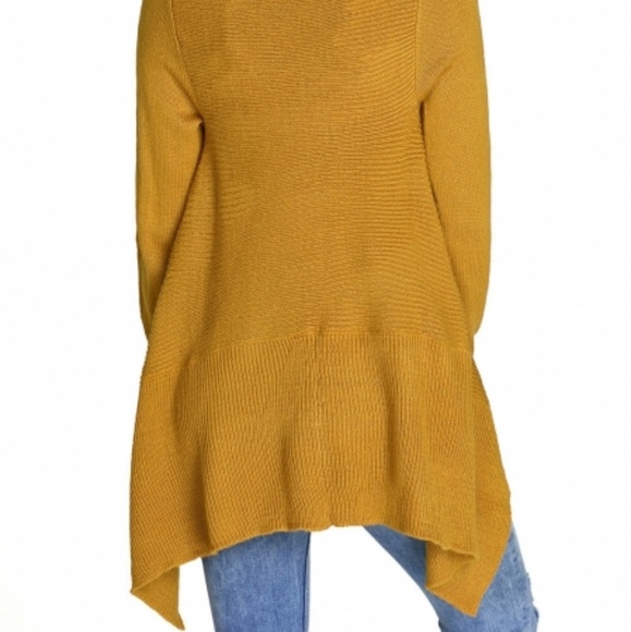 Mustard Waterfall Long Sleeve Sweater Cardigan - Picture 3 of 5
